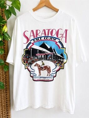 Vintage Saratoga Race Course Oversized Graphic Tee